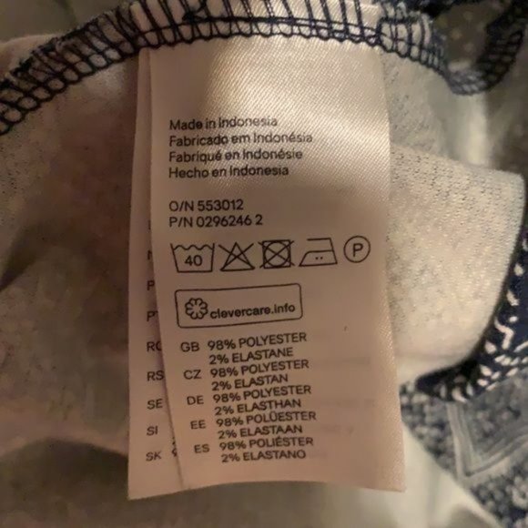 H&M Sleeveless A-Line Print Dress Blue - Picture 5 of 5